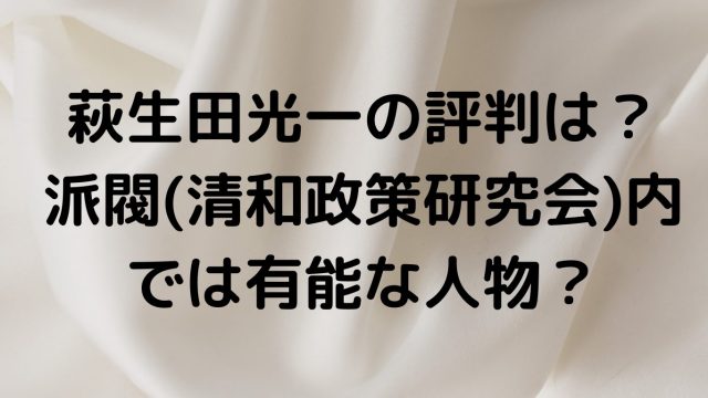 萩生田光一評判